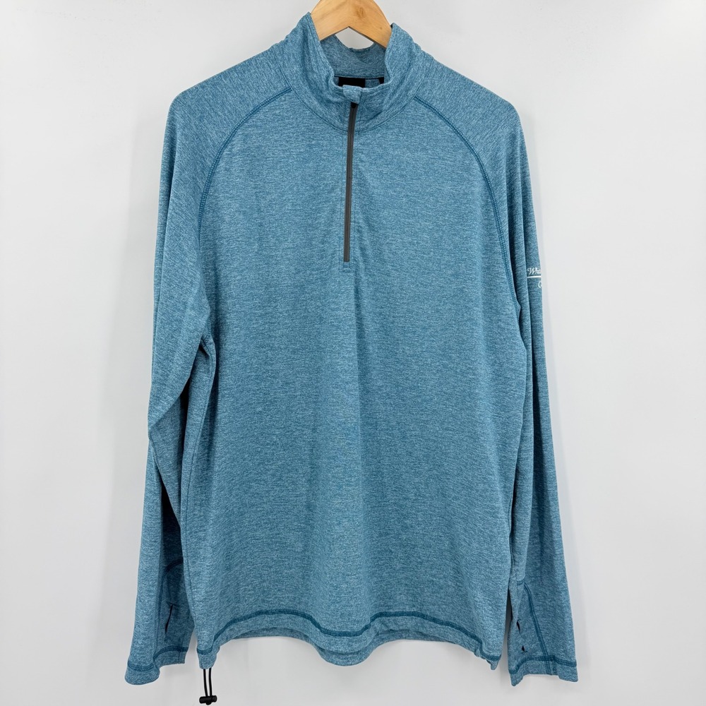 Dunning Golf Mens Blue Heather Quarter Zip Pullover‎ White Eagle Golf Club Large